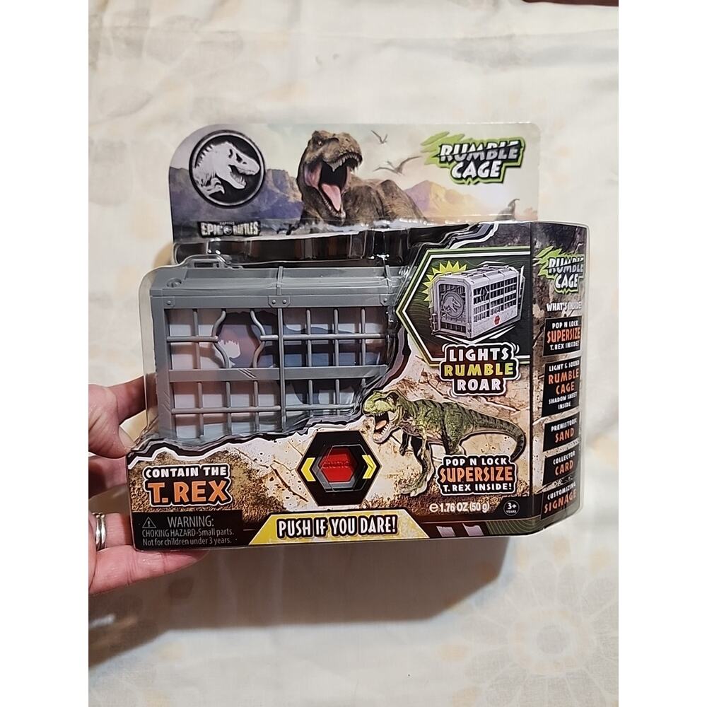 Captivz Epic Battles Dinosaur T-Rex Rumble Cage Lights Rumble Roar Sand Signage
